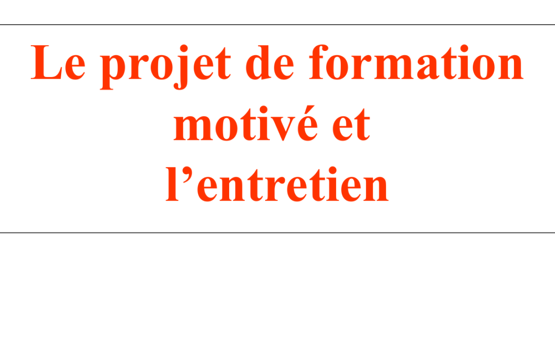 projet de formation motivé