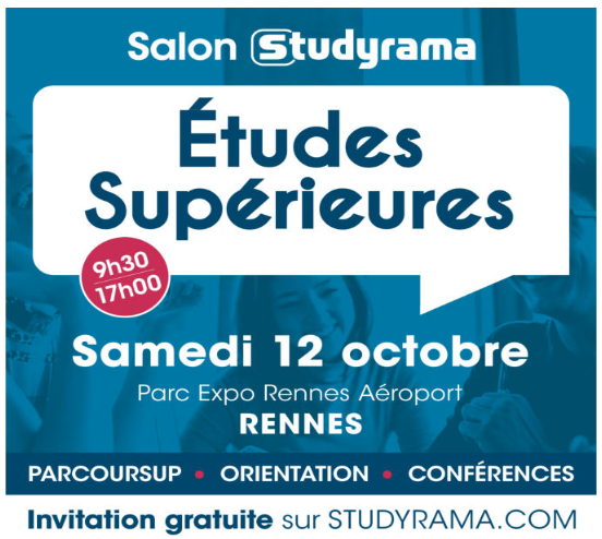 Salon STUDYRAMA – Rennes – Samedi 15 octobre